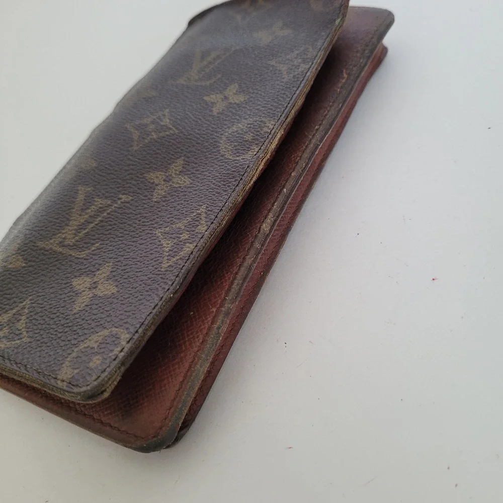 Louis Vuitton Vintage Monogram Long Bifold Wallet Brown Canvas Made‎ in France
